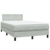 vidaXL Boxspringbett mit Matratze & LED Hellgrau 120x220 cm Samt