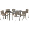 vidaXL Garten Essgruppe 7 pcs Grau Poly-Rattan