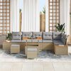 vidaXL Gartensofa-set 9 pcs Beige Poly-Rattan