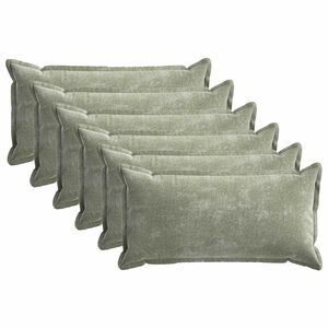 vidaXL Kissenbezug 6 pcs HOUTEN Gr&uuml;n 40 x 80 cm Chenille-Stoff