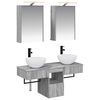 vidaXL Badezimmerschrank-Set 5 stk. Grau Sonoma Holzwerkstoff