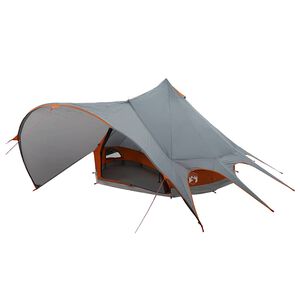 vidaXL Teepee Zelt f&uuml;r 3 Personen Grau und Orange 600 x 600 x 347 cm