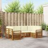 vidaXL Sofagarnituren 6 pcs Natur und Creme Massivholz Akazie