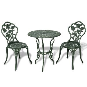 vidaXL 3-tlg. Bistro-Set Aluminiumguss Grün