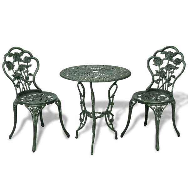 vidaXL 3-tlg. Bistro-Set Aluminiumguss Grün