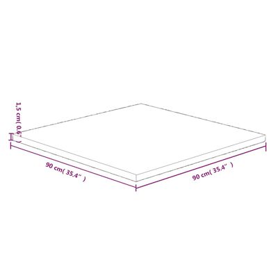 vidaXL Tischplatte Quadratisch Dunkelbraun 90x90x1,5cm Eiche Behandelt