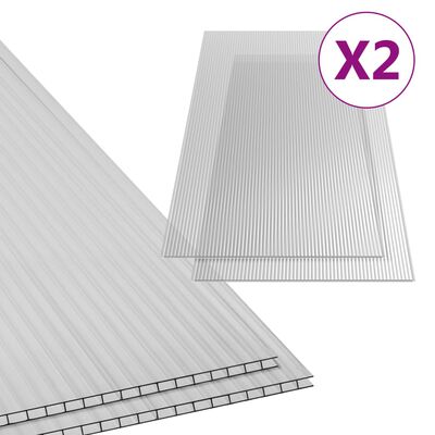 vidaXL Polycarbonatplatten 2 Stk. 10 mm 150 x 65 cm