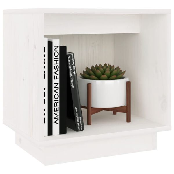 vidaXL Nachttische 2 Stk. Wei&szlig; 40x30x40 cm Massivholz Kiefer