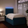 vidaXL Boxspringbett mit Matratze Blau 120x200 cm Samt