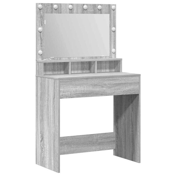 vidaXL Schminktisch Graues Sonoma 75,5 x 41 x 135 cm Holzwerkstoff