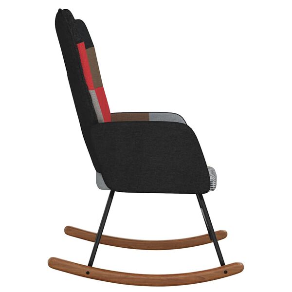 vidaXL Schaukelsessel mit Hocker Patchwork Stoff