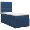 vidaXL LED Boxspringbett mit Matratze Blau 80 x 200 cm Stoff
