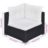 vidaXL 6-tlg. Garten-Lounge-Set mit Auflagen Poly Rattan Schwarz