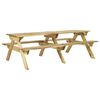 vidaXL Picknicktisch mit B&auml;nken 220x122x72 cm Kiefernholz Impr&auml;gniert