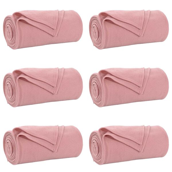vidaXL Wohndecken 6 pcs Rosa 200 x 150 cm Fleece
