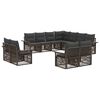 vidaXL Gartensofa-set 11 stk. Grau und Dunkelgrau Poly-Rattan