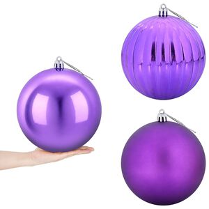 vidaXL Weihnachtskugel-Set XXL 3 stk. Lila &Oslash; 25 cm Kunststoff