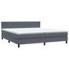 vidaXL Boxspringbett mit Matratze & LED Dunkelgrau 200x210 cm Samt