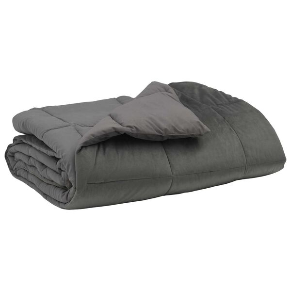 vidaXL Ganzjahresbettdecke Gepolstert Hellgrau 200 x 240 cm Mikrofaser