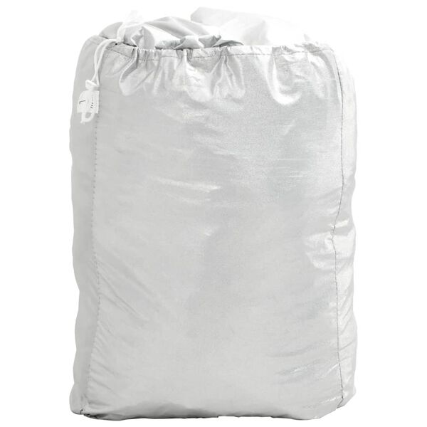 vidaXL Autoabdeckung Halbgarage mit Haken Silbern M PEVA