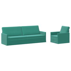 vidaXL Sofa-Set 2 pcs T&uuml;rkis Samt (V)