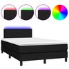 vidaXL Boxspringbett mit Matratze & LED Schwarz 120x190 cm Stoff