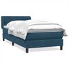vidaXL Boxspringbett mit Matratze Dunkelblau 100x220 cm Samt
