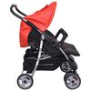 vidaXL Zwillingskinderwagen Stahl Rot und Schwarz