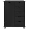 vidaXL Rollschrank Mit Rad Schwarz 63,5 x 39 x 79 cm Massivholz Kiefer