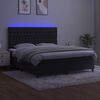 vidaXL Boxspringbett mit Matratze & LED Schwarz 160x200 cm Samt