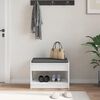 vidaXL Flurbank mit Kissen mit Regal mit Speicher Wei&szlig; 63 x 38 x 45 cm
