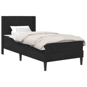 vidaXL Bettgestell mit Matratze mit Kopfteil Schwarz 90 x 190 cm Samt
