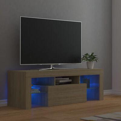 vidaXL TV-Schrank mit LED-Leuchten Sonoma-Eiche 120x35x40 cm
