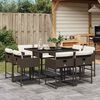 vidaXL 9-tlg. Garten-Essgruppe mit Kissen Braun Poly Rattan
