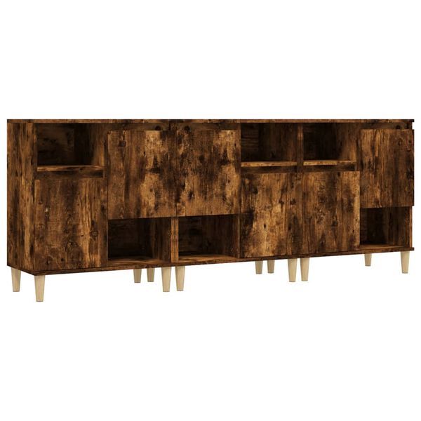 vidaXL Sideboards 3 Stk. R&auml;uchereiche 60x35x70 cm Holzwerkstoff