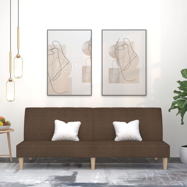 vidaXL Schlafsofa 2-Sitzer Braun Stoff