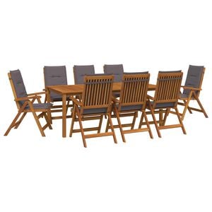 vidaXL 9-teilige Garten-Essgruppe Natur Massivholz Akazie