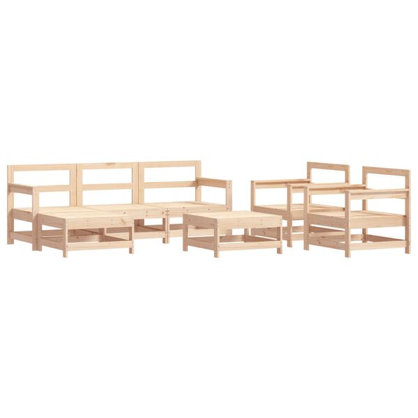 vidaXL 7-tlg. Garten-Lounge-Set Massivholz Kiefer