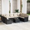 vidaXL Gartensofa-set mit Speicher 10 pcs Braun Poly-Rattan