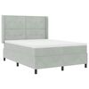 vidaXL Boxspringbett mit LED-Lichtleisten Hellgrau 160 x 200 cm Samt