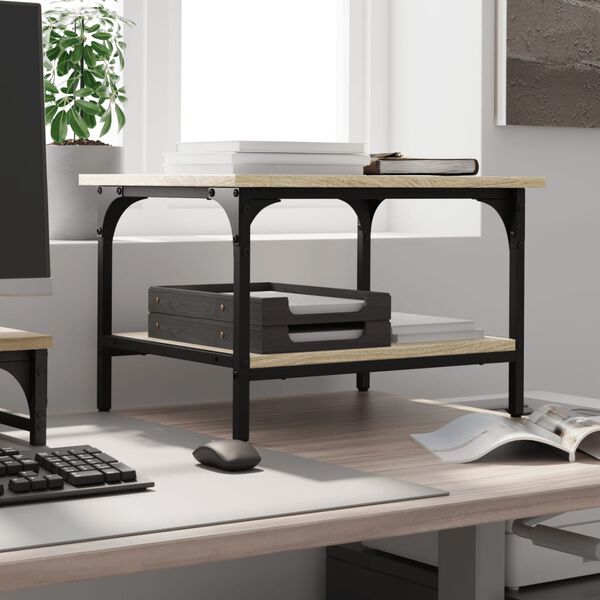 vidaXL Druckerständer 2 Ablagen Sonoma-Eiche 50x40x38 cm