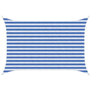 vidaXL Sonnensegel 2 x 2,5 m HDPE Rechteckig Blau und Wei&szlig;