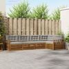 vidaXL Outdoor-Sofagarnitur mit Kissen 5 pcs Nat&uuml;rlich und Hellgrau