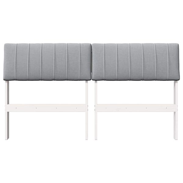 vidaXL Gepolstertes Kopfteil Hellgrau 135 cm Massives Kiefernholz