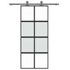vidaXL Schiebet&uuml;r Schwarz 90x205 cm Hartglas und Aluminium