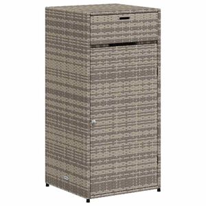 vidaXL Gartenschrank Grau 55x55x111 cm Poly Rattan