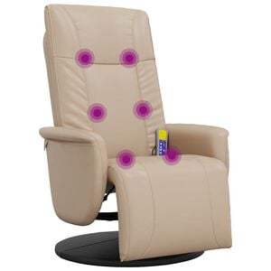 vidaXL Massagesessel mit Fu&szlig;teil Cappuccino-Braun Kunstleder