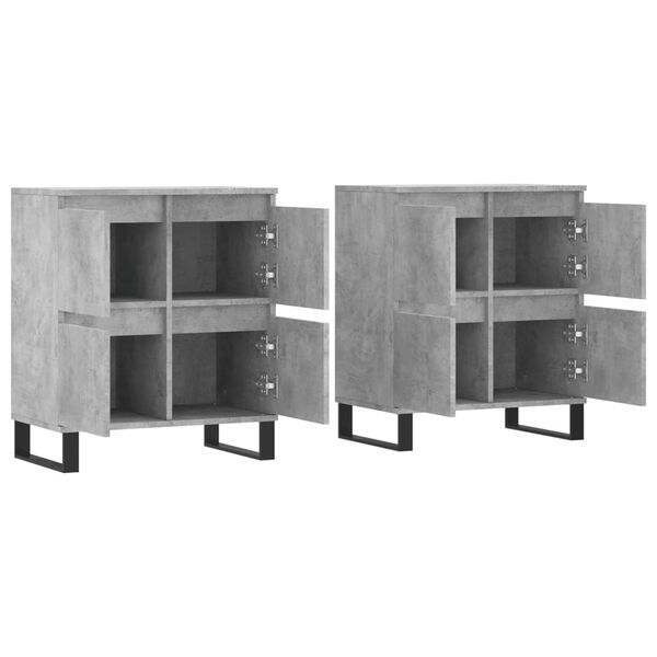 vidaXL Sideboards 2 Stk. Betongrau Holzwerkstoff