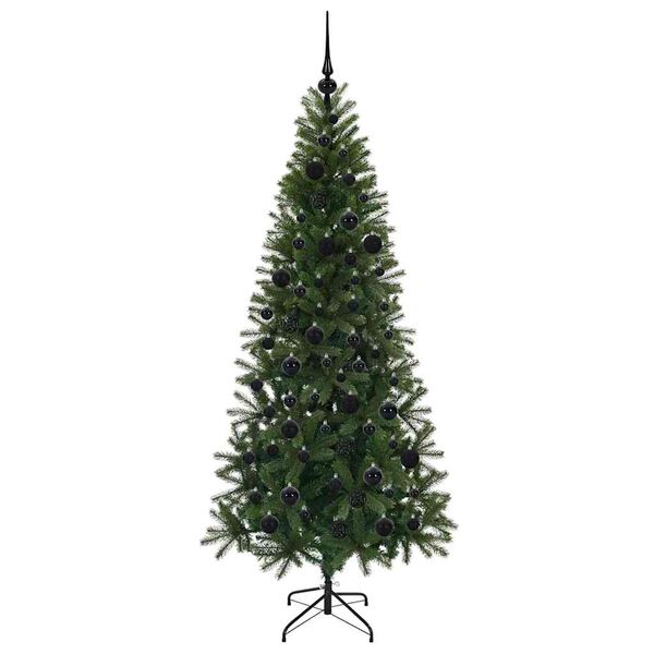 vidaXL K&uuml;nstlicher Weihnachtsbaum mit 300 LEDs Gr&uuml;n 180 cm PE und PVC