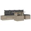 vidaXL Garten-Sofa-Set mit Speicher 6 pcs Hellgrau Poly Rattan